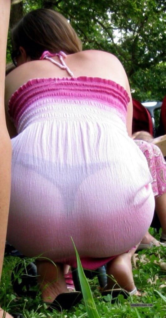 Thin dress and dark panties