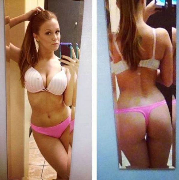 Sexy Redhead MILF in Bra & Thong Pic