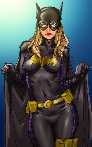 batgirl batman_(series) belt cape clothed_navel covered_navel dc_comics gloves mask sketch solo stephanie_brown take_(draghignazzo)