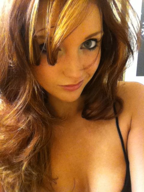 Seductive Red Haired Girl Selfie