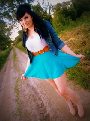 Very curvy and sexy hitchiker on the roadside