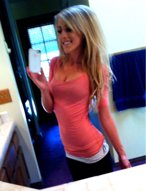 Beautiful MILF in Tight Pink Shirt Self Shot