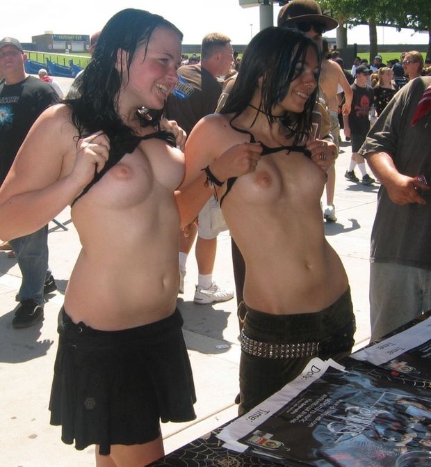 At concert flashing tits