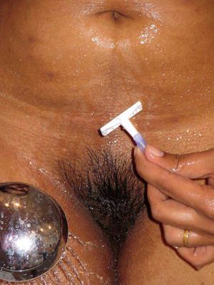 Shaving my sister's Indian hairy pussy