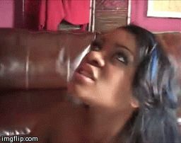 Sexy black bitch jenna brooks swallowing a big load of cum