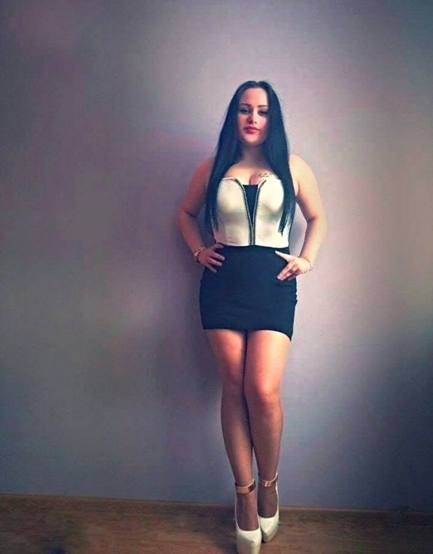 Dark hair bimbo