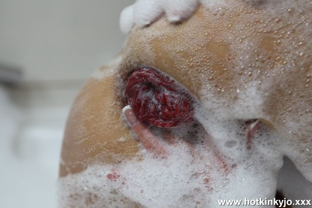 Cleaning her prolapse