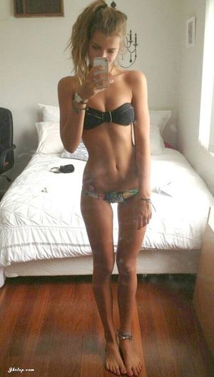 Young skinny in selfie