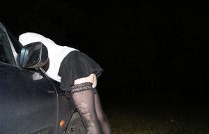 Slutty rookie is ready for horny guys, pic from doggers spot