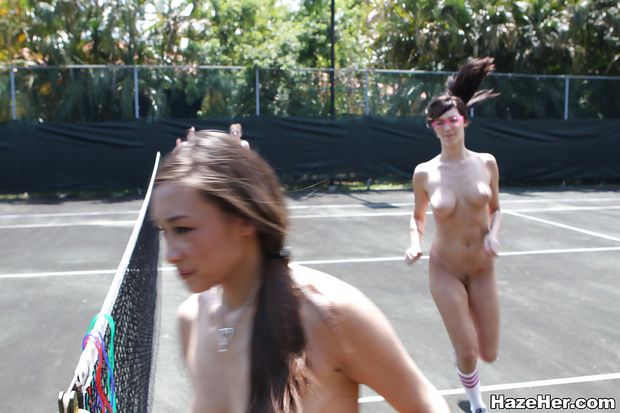 Lesbians are having some fun on the tennis court like always amateur anal