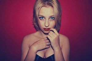 Curious blonde chick