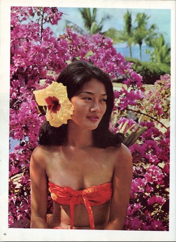 Brunette with Flowers