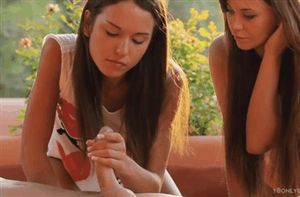 Cute teens give head