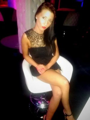 Dark hair bimbo in the club