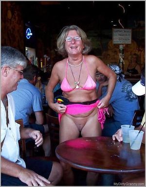 Happy Grandmother – Drunk Crazy Mature Housewife Show Her Hairy Pussy to Everybody …