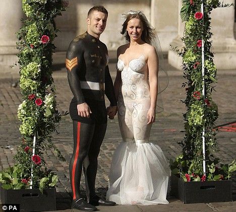 Bodypaint wedding clothes.