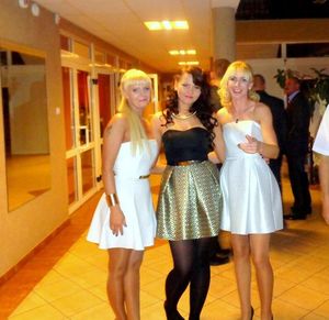 Three horny party babes in sexy outfits