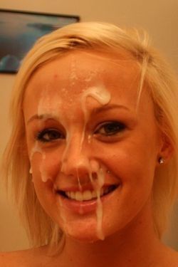 Beautiful face full of sperm