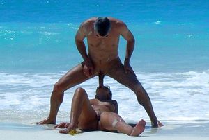public blowjob on the beach