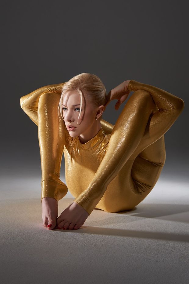 Beautiful blonde athletic in a photo