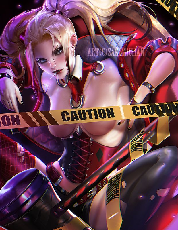 Harley Quinn .Caution.nsfw by sakimichan