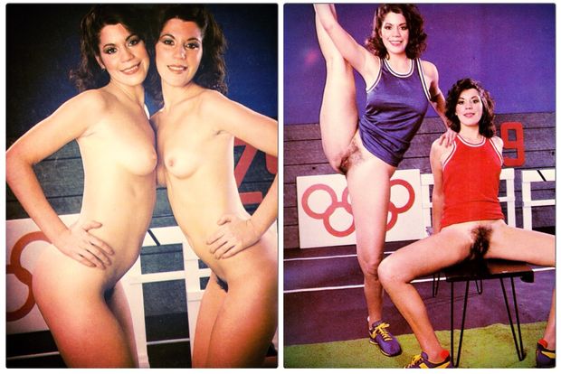 Vintage brunette twins