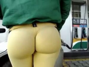 Brazillian ass at gas station