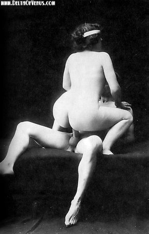 Vintage 1800's porn girl on top photo black and white