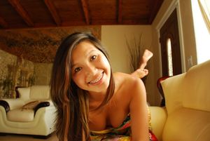 colorful dress and cleavage