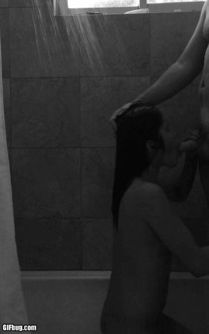 Deep throat blowjob in shower