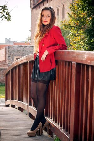 Sexy chick in sexy outfit outdoor