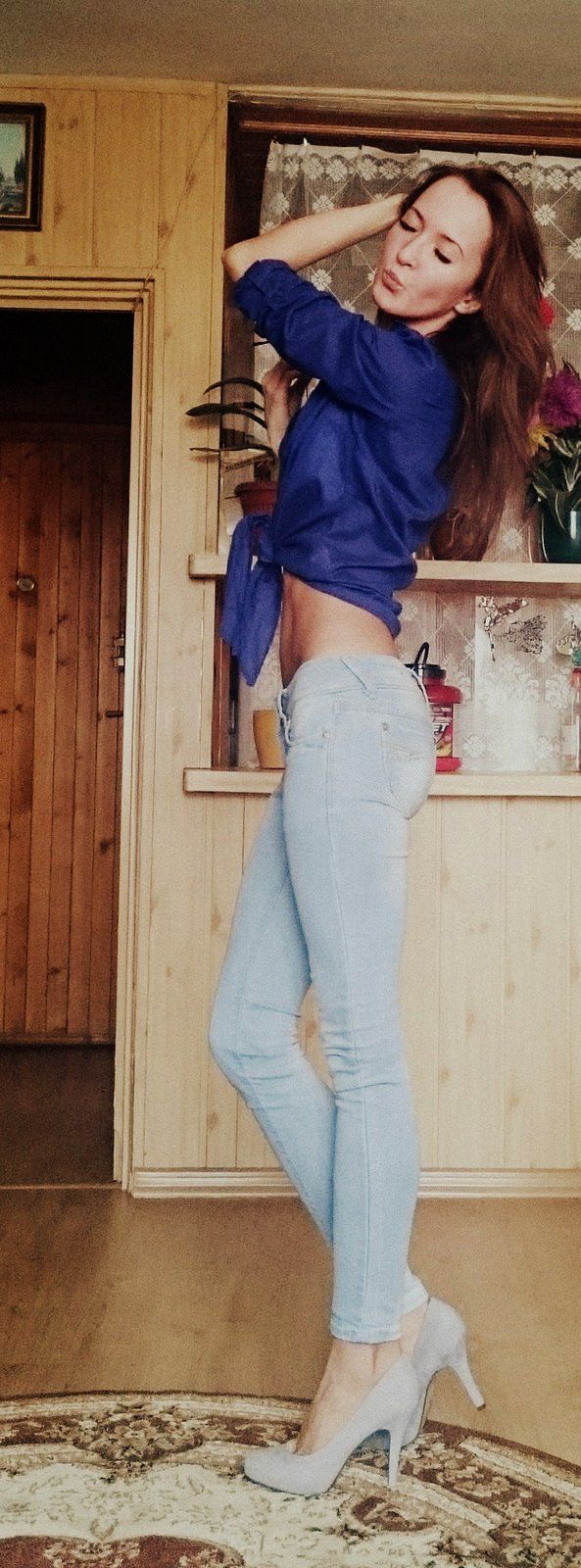 Slim sexy brunette