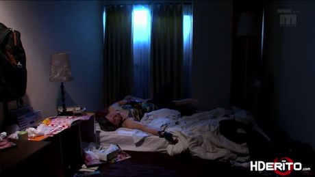 Sleeping Japanese cosplayer gets to be pleased by Demoness cosplayer. She sucks him to making his cock hard. When the guy wakes up he finger