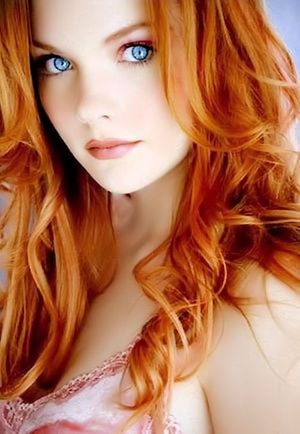 redhead with blue eyes
