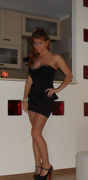 Tanned nasty bimbo before going out, dressed like a slut, horny like always and ready for fun