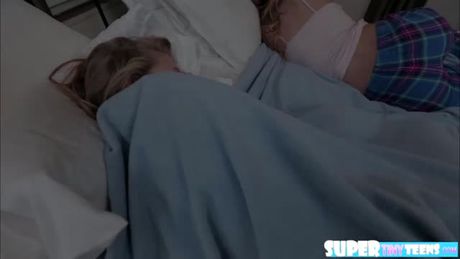 Beautiful and blonde Moriah Tyler is having a slumber party with her friend. The brother of her friend creeps into their room and fucks her.