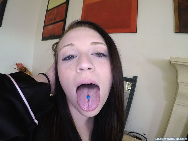 Nikki Silvia sucks cock and swallows cum for loadmymouth.