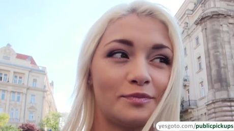 Super hot and gorgeous Alive Bell exposes tits and wanks a cock for cash and her tender pussy gets ganged in public