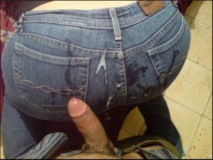 cum on jeans