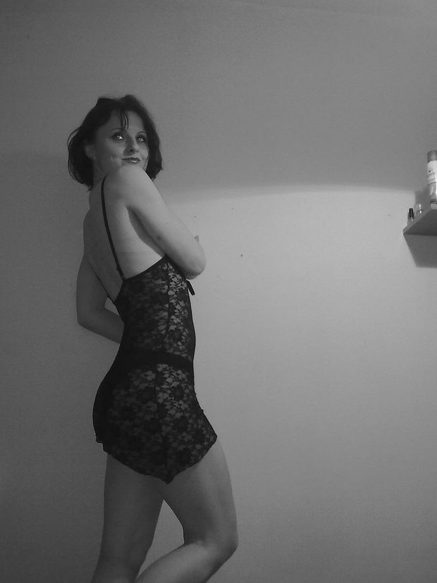 Hot milf in sexy black lingerie