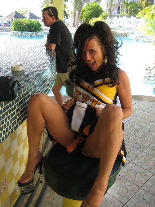 Lovely brunette in a incredible toys uniform photo