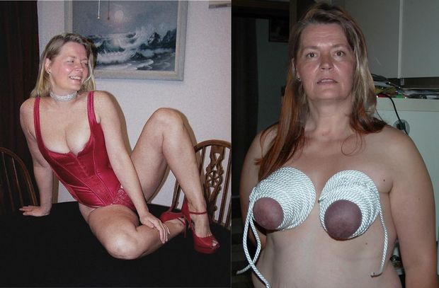 horny housewife tied tits