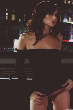 Ariana Marie in a wonderful black one piece