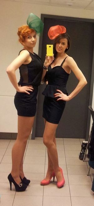 Sexy chicks in tight black dresses