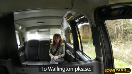 Damn hottie Euro girl rides a fake taxi and gladly enjoys having chat with the driver until she gets convinced to have sex in the backseat.