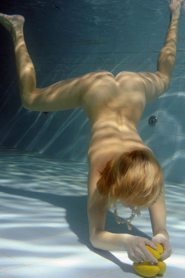 Naked at the waterpark