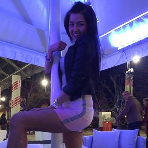 Drunken chick dancing outside the club