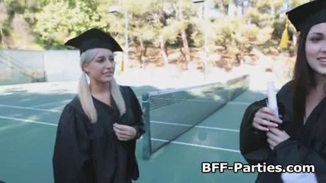 Homemade graduation foursome lesbian sex tape