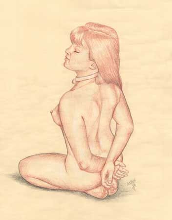 Gorean:  position: Leasha,  submissive, submission, control, slave, kneel, serve, master, owner, legs spread, obedience, discipline, owner
