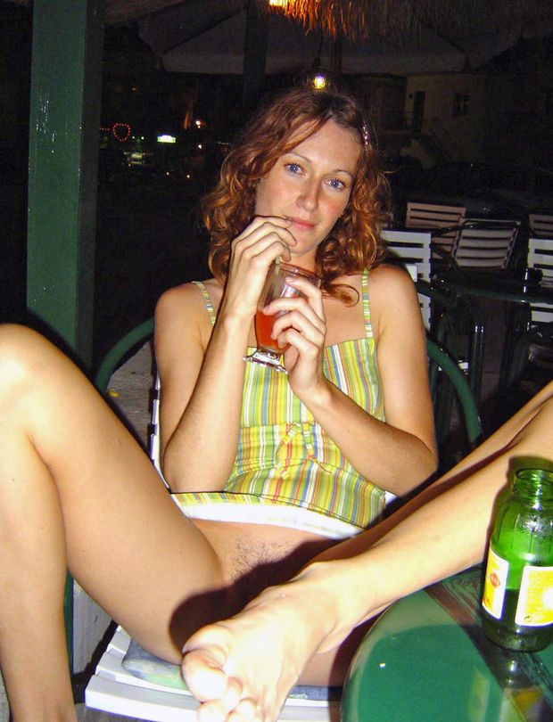 No panties public leg spread